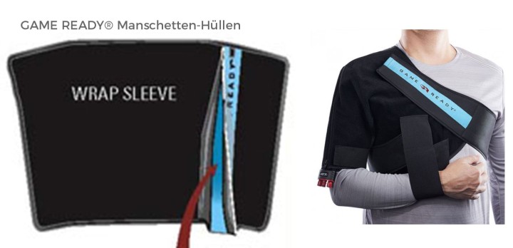 Hier sehen Sie das Produkt Game Ready - Manschetten-Hülle Schulter, medium, links aus der Kategorie Kältetherapie. Ein Artikel erhältlich bei MTR Equipments.