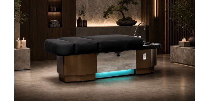 Hier sehen Sie das ZenFusion Flow-System, eine Wellnessmassageliege mit integriertem Head Spa und Foot Spa aus der Kategorie Spa/Spezialliegen. Ein Produkt aus dem MTR Equipments Online Shop.